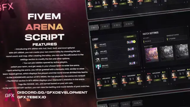 Engage in GFX ARENA: PVP Battles with Custom Lobby!