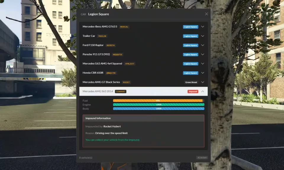 Explore qb-garage v2: Private Garages & More! - in-game screenshot