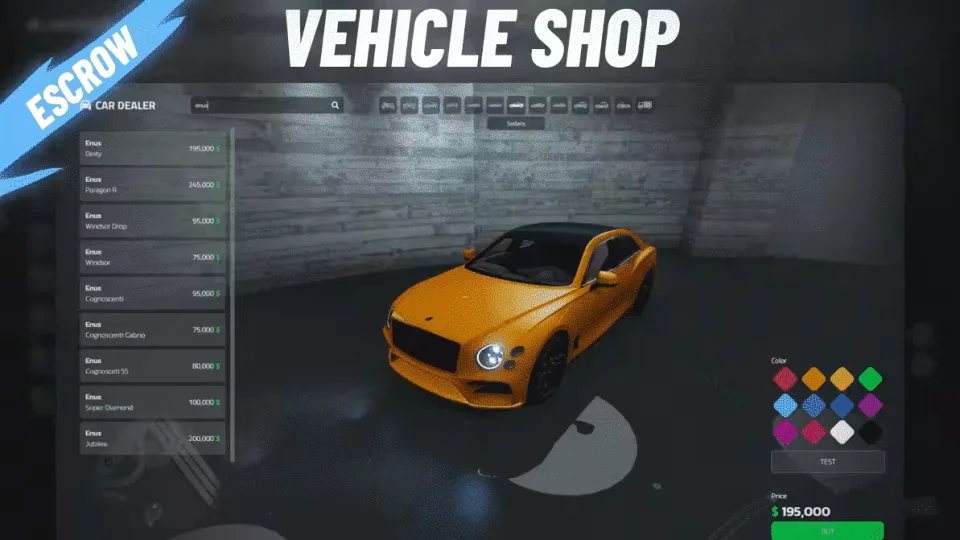 QB-Vehicleshop: Multi-Dealership & Test Drives