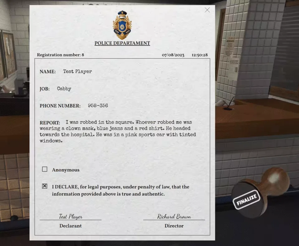 Enhance Your FiveM Server with Police Report UI - preview screenshot