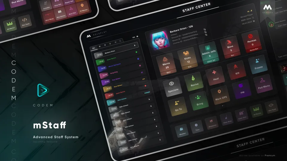 mStaff - Admin Menu