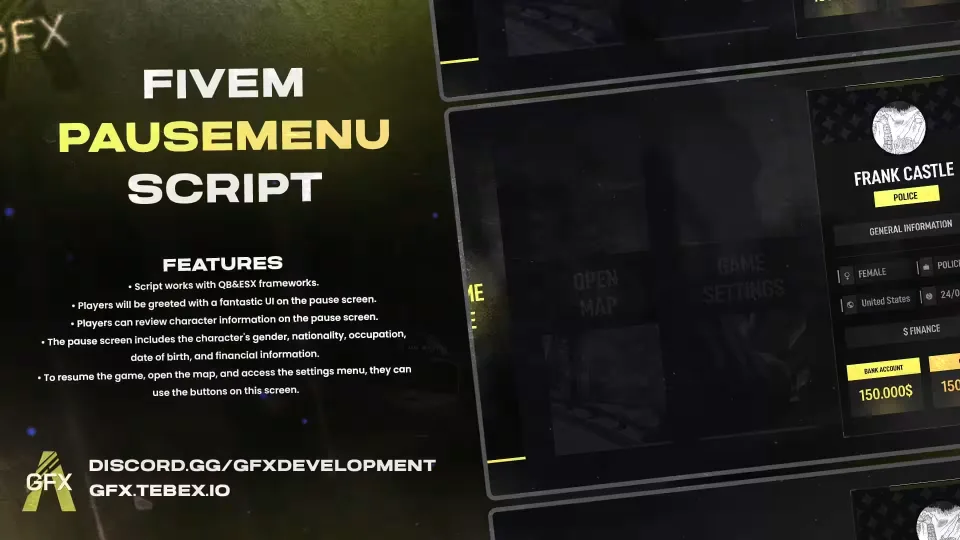 FREE GFX PAUSE MENU: Enhance Game UI & Info Display