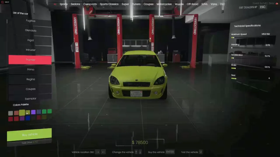 Enhance Gameplay with Vehicle Shop V2 Script - interface detail