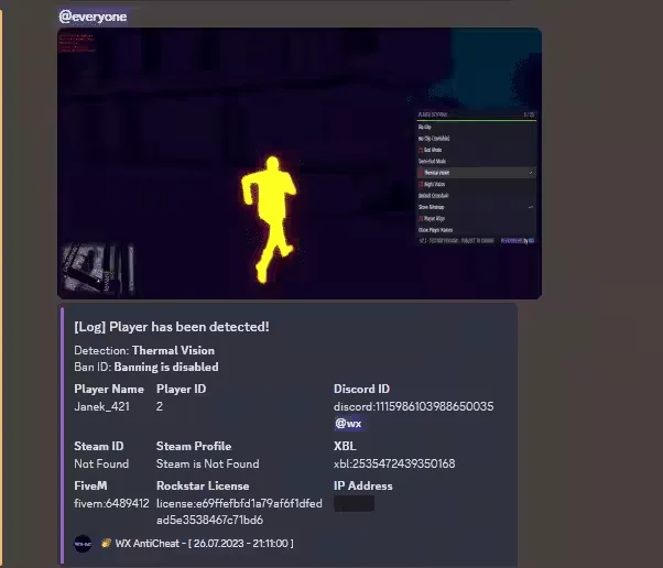 Free FiveM Anticheat | HWID Bans, Screenshots, 0.05ms - in-game screenshot