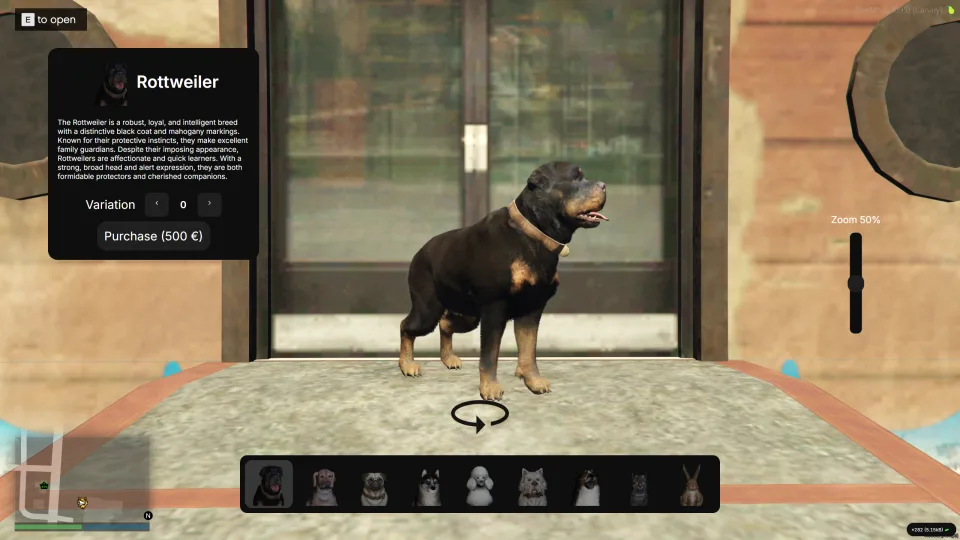 FiveM Pet System - preview screenshot