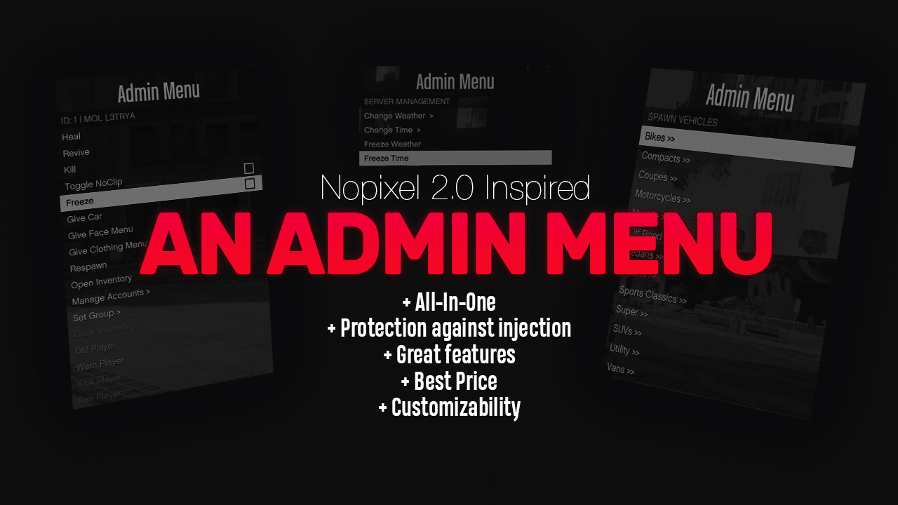 NoPixel Admin Menu for QBCore and ESX