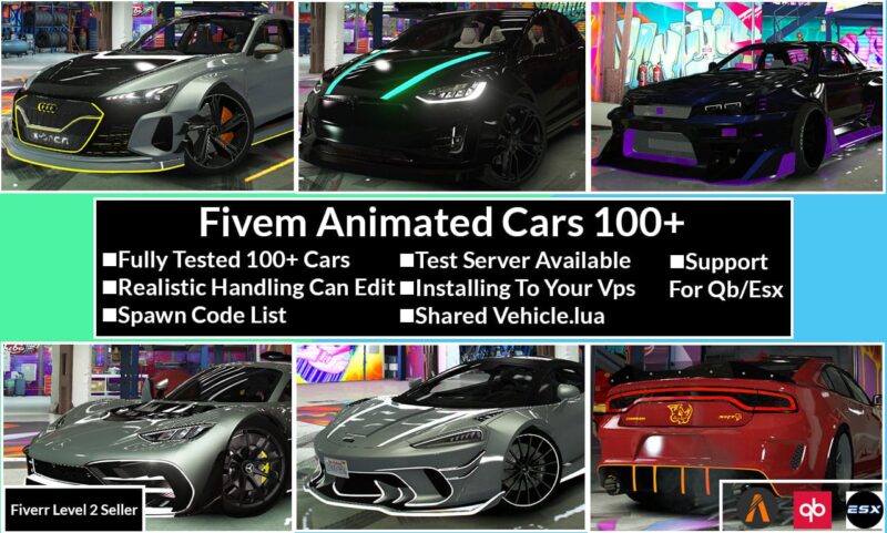 create the latest premium 100 animated car pack for fivem 2 | Tebex Store